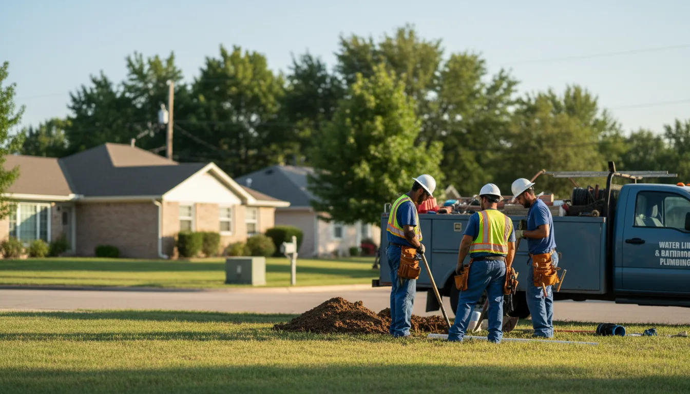 Residential water line and bathroom plumbing service in Verona, MS